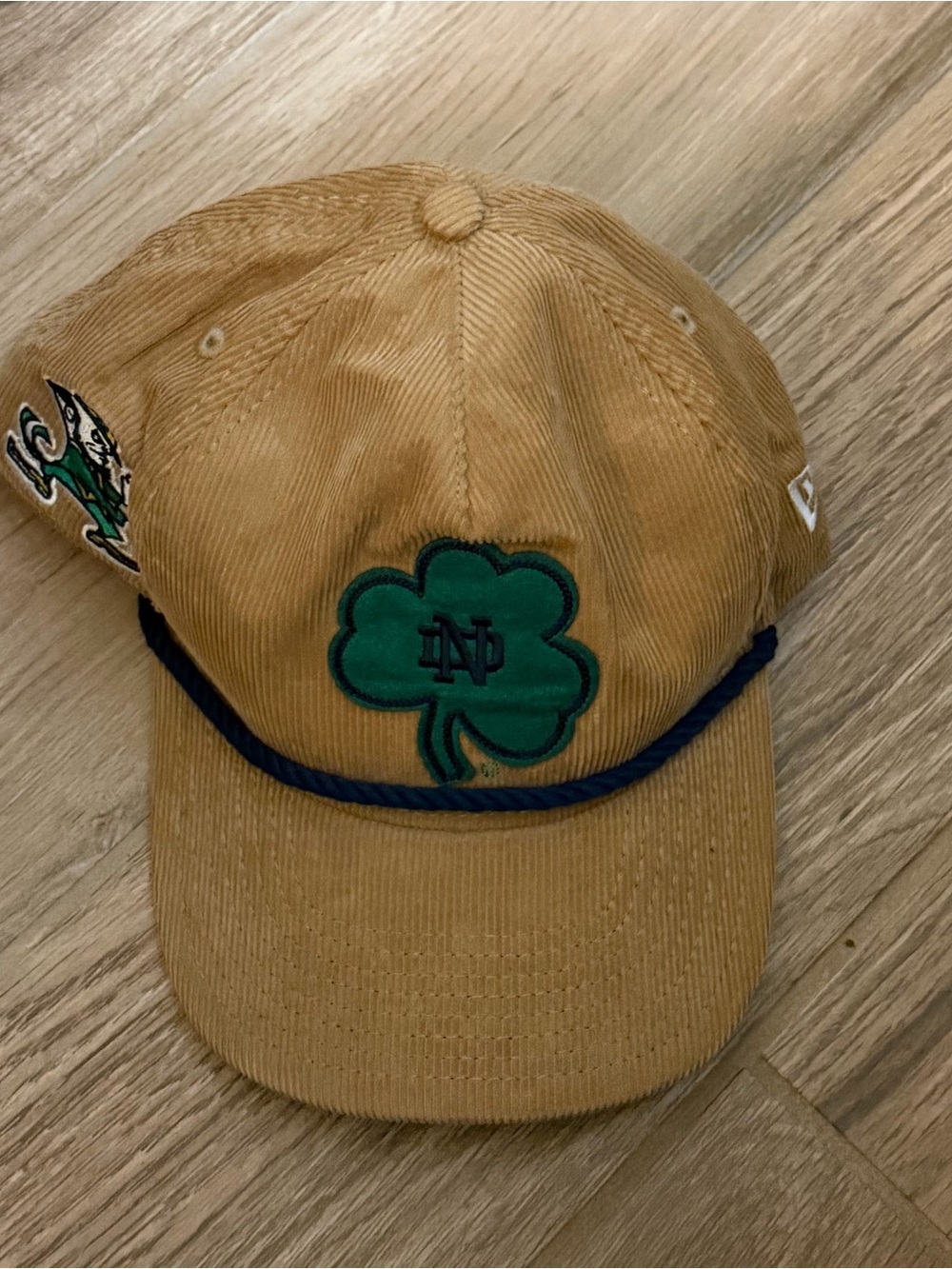 New Era University of Notre Dame Fighting Irish Tan Corduroy SnapBack Hat Cap